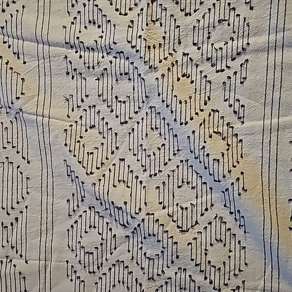 Urban habitat slate blue grey and white clipped geometric king shams - Picture 2 of 4